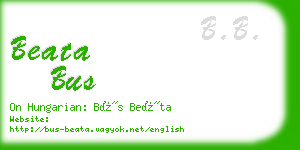 beata bus business card