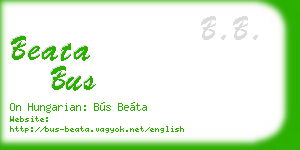 beata bus business card